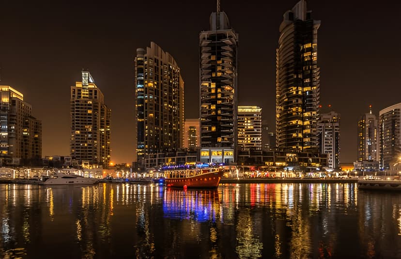 Day 1 Welcome to the Magic of Dubai - Marina Dhow Cruise with Dinner