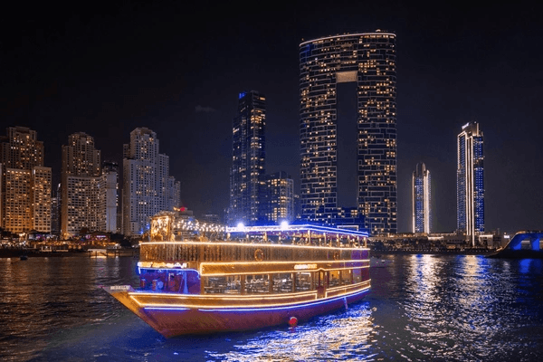 Day 1: Arrival in Dubai – Evening Marina Dhow Cruise